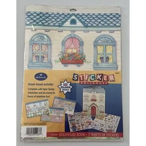 Hallmark Sticker Dollhouse 115 Reusable Stickers & 6 Rooms RARE VTG - NEW SEALED